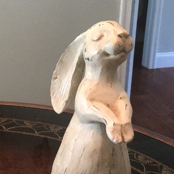 Charming Cream Rabbit Sculpture - Picture 4 of 4